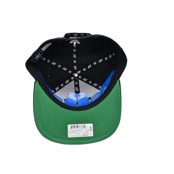 Adidas Snap Back Hat Original Black White Trefoil Flat Brim Adjustable NEW - Picture 7 of 10